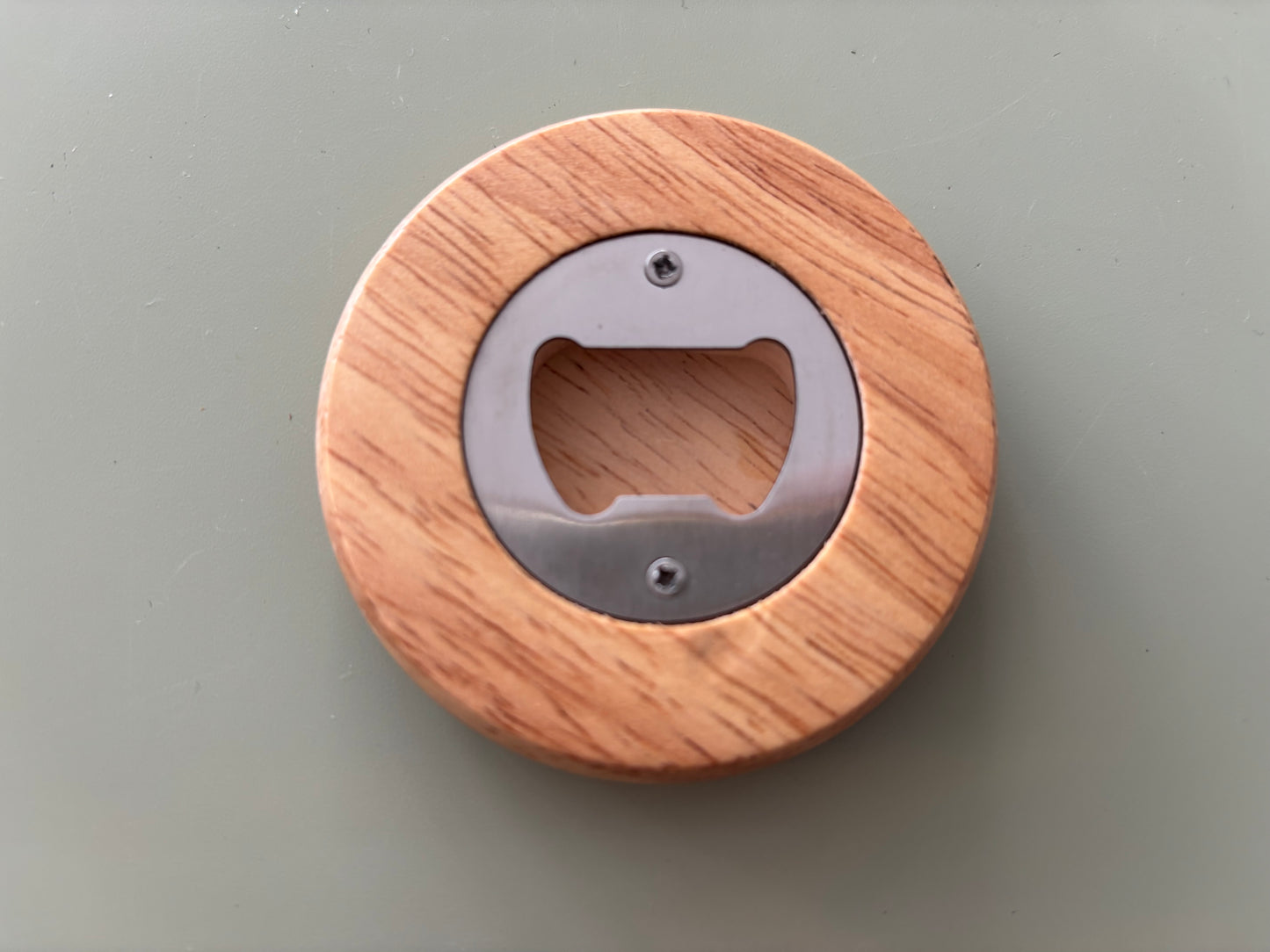 Engraved Fathers Day round bottle opener