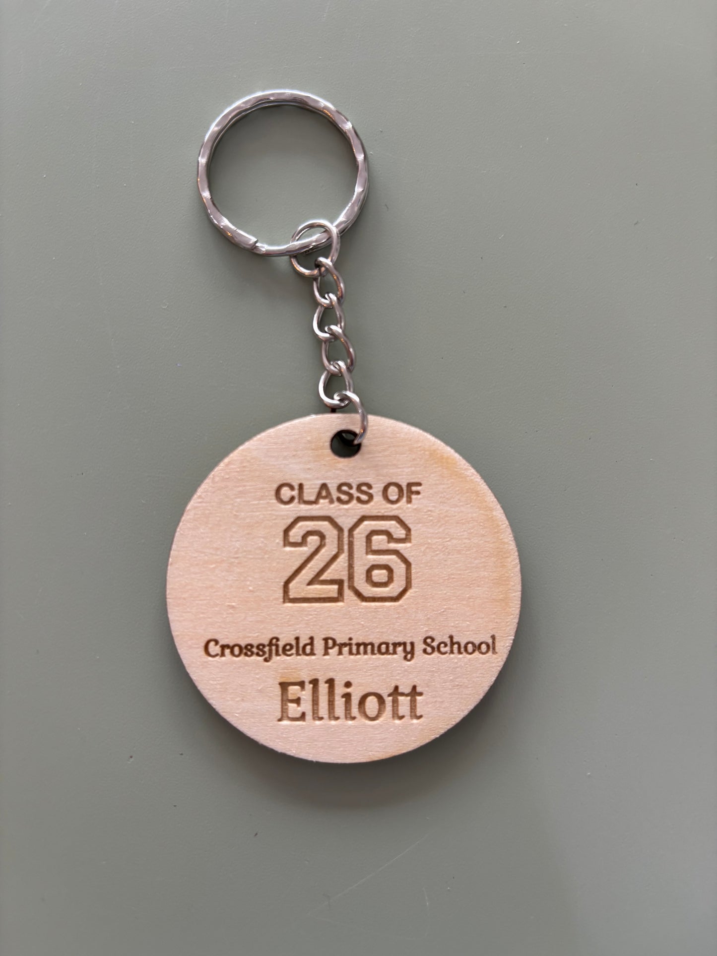 Class of 2026 wooden engraved keyring - (individually personalised)