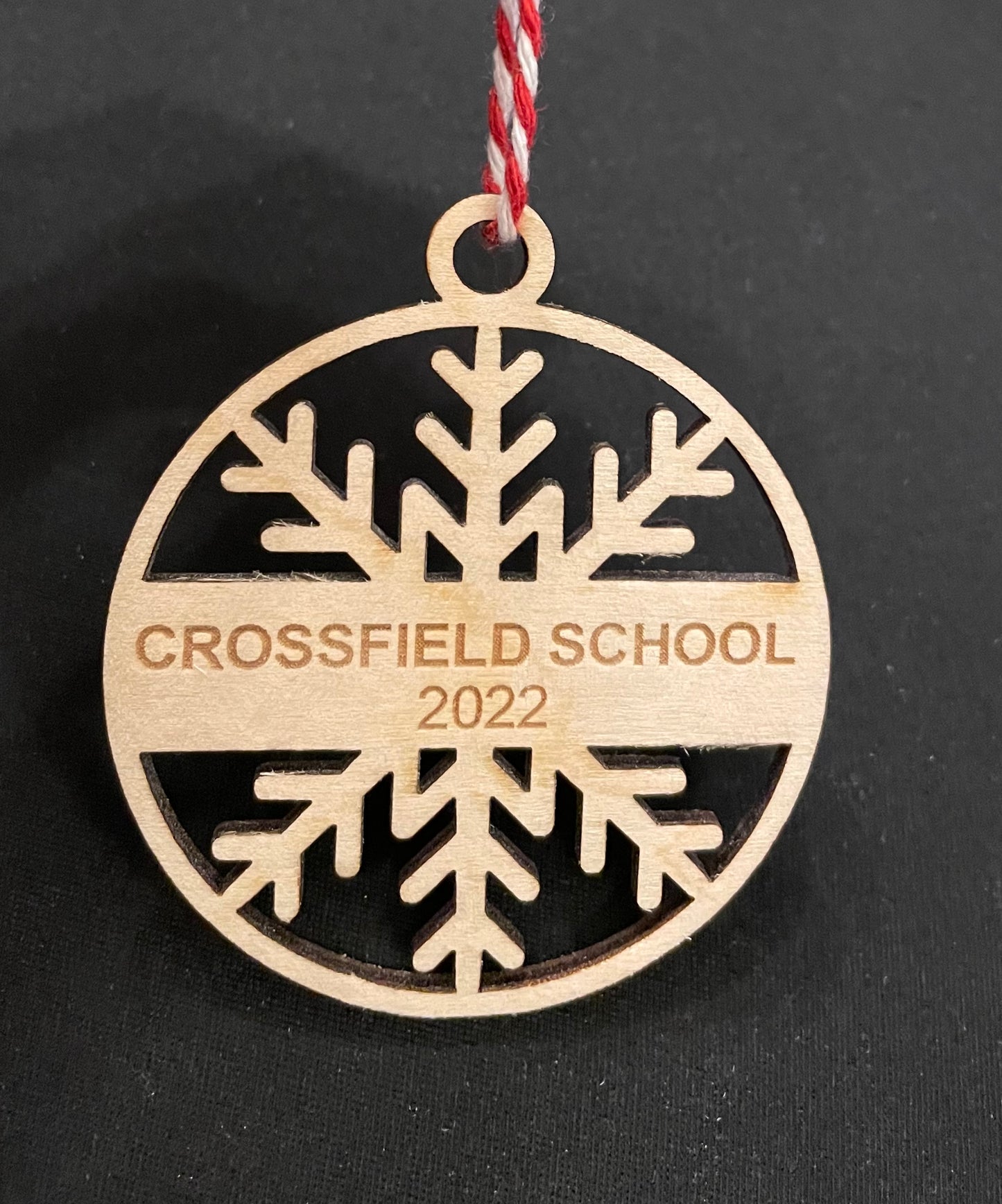 Personalised wooden snowflake decoration