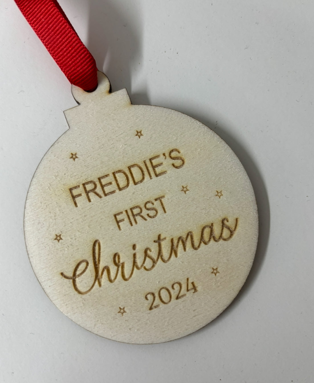 Baby’s First Christmas large wooden decoration