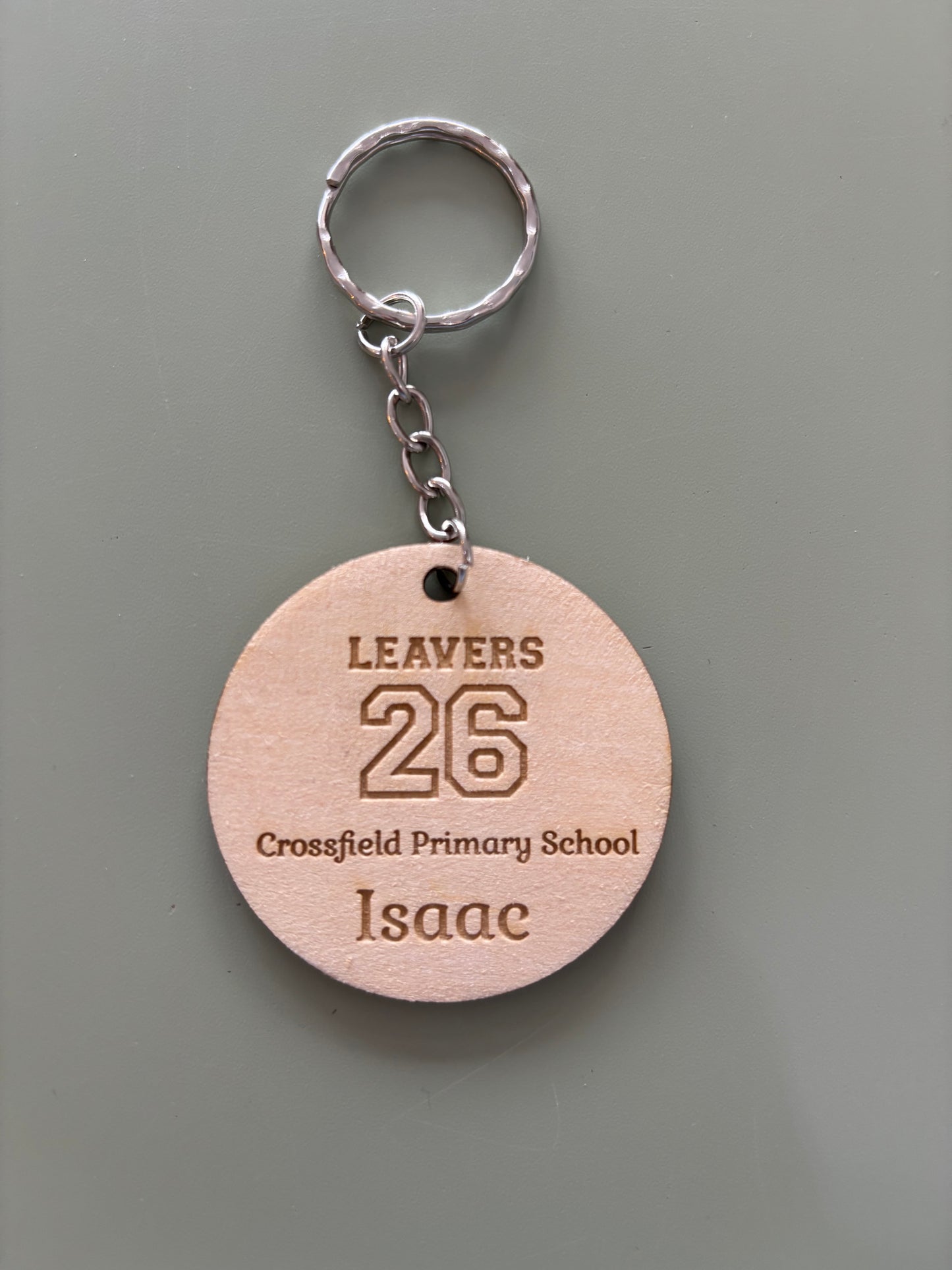 Leavers 2026 wooden engraved keyring - (individually personalised)