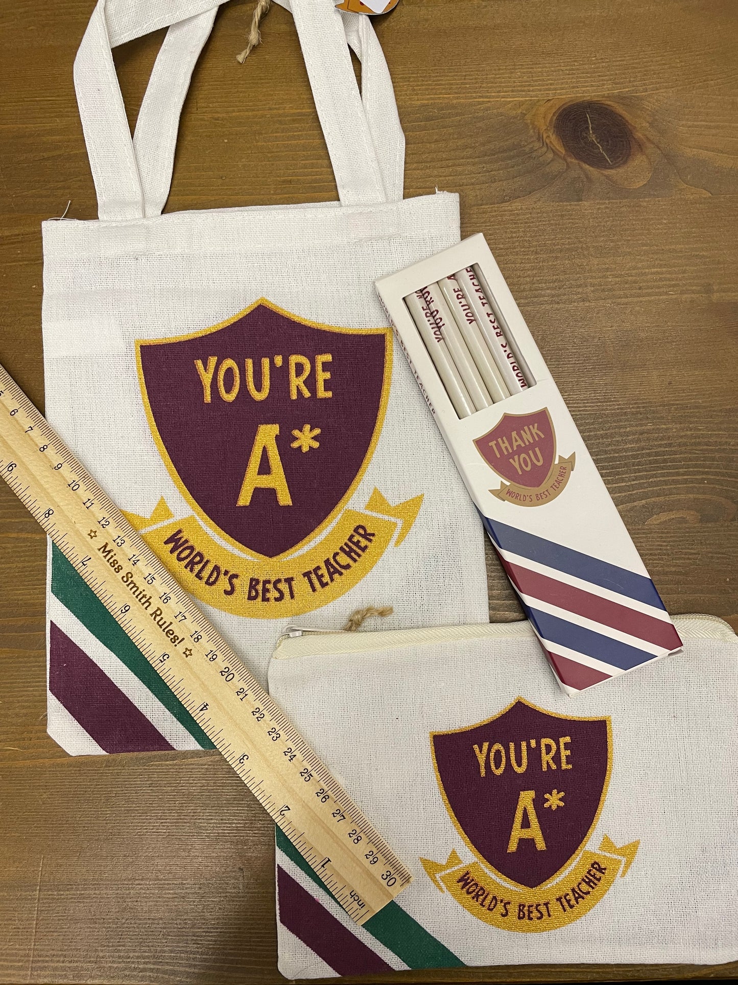 Thank you Teacher Gift set with personalised ruler