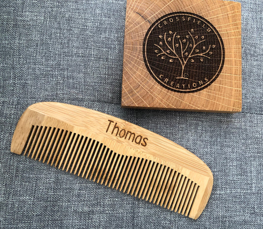 Wooden personalised comb