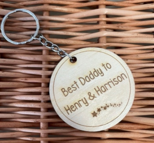 Personalised wooden keyring (any personalisation)