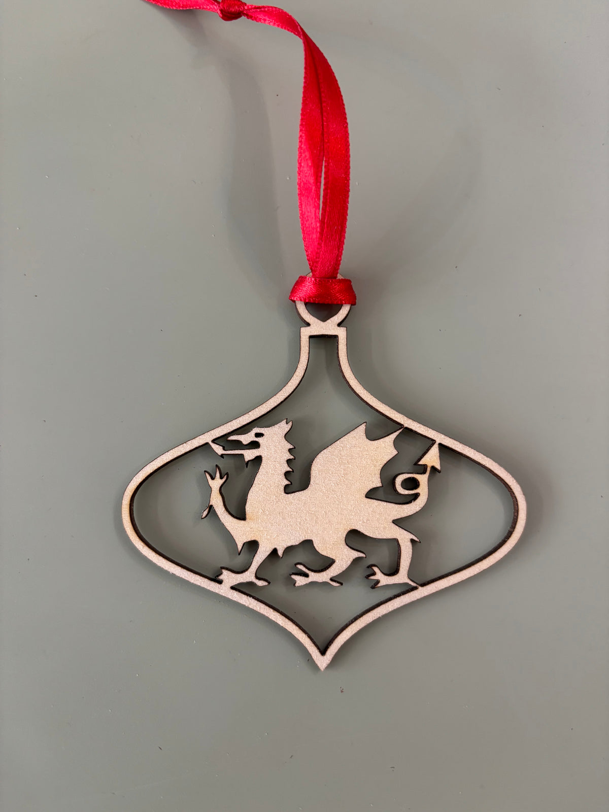 Welsh wooden Christmas decorations