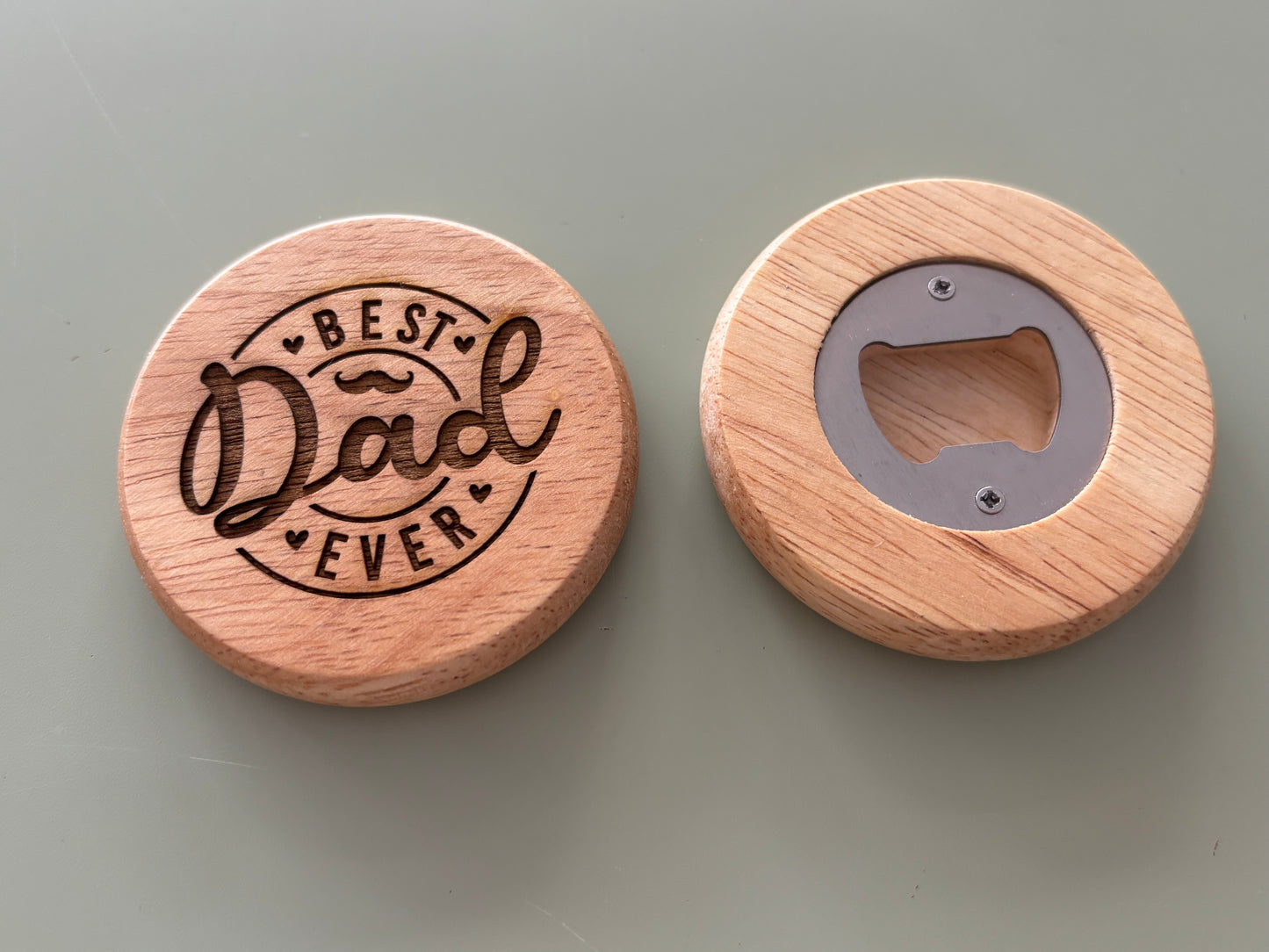Engraved round bottle openers