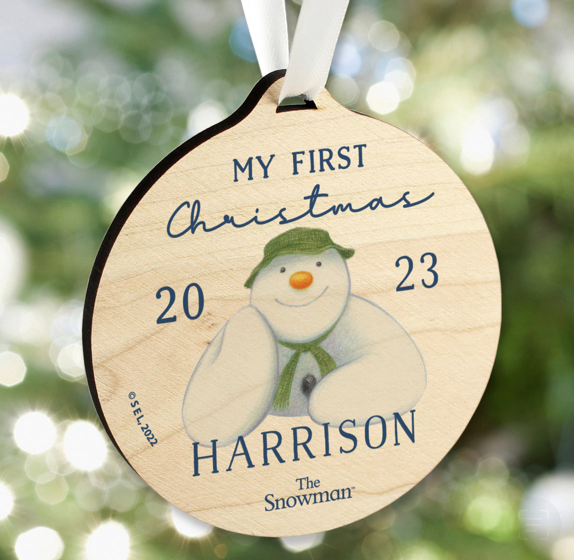 The Snowman personalised large wooden decoration