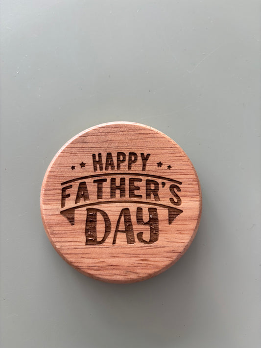 Engraved Fathers Day round bottle opener