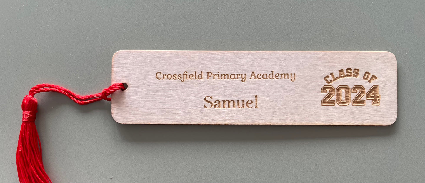 Leavers bookmark -personalised