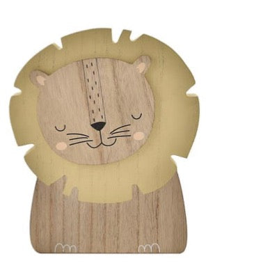 Engraved personalised wooden lion money box