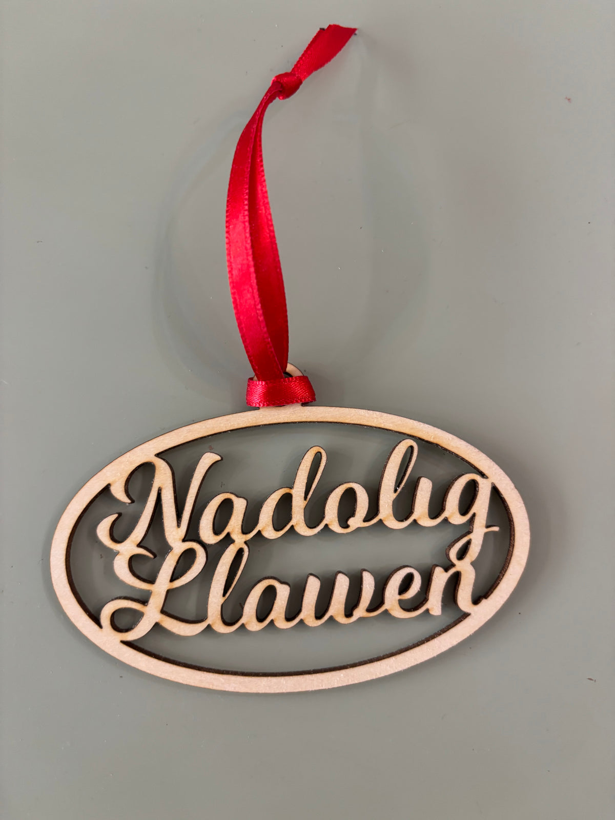 Welsh wooden Christmas decorations